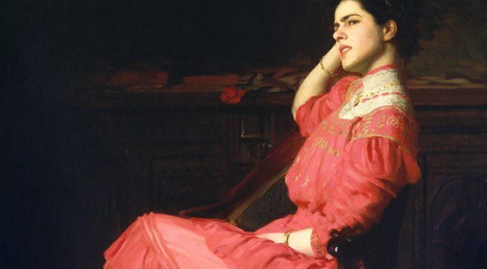 A Rose by Thomas Anschutz, late nineteenth century American painting